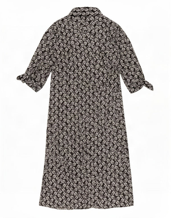 Abito lungo da donna Calvin Klein US 12 grande nero floreale