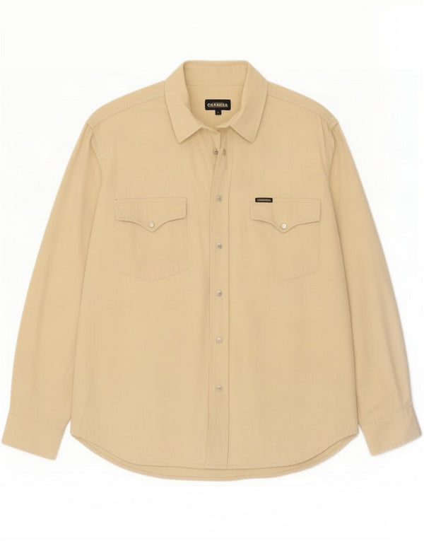 Carrera Camicia da uomo grande in cotone beige