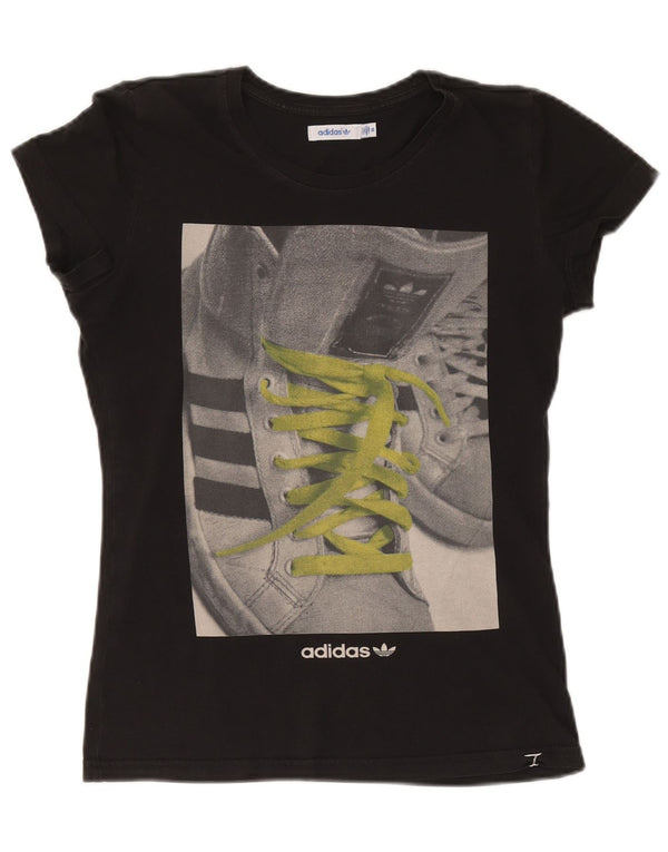 T-shirt grafica da donna Adidas Top EU 36 piccola nera