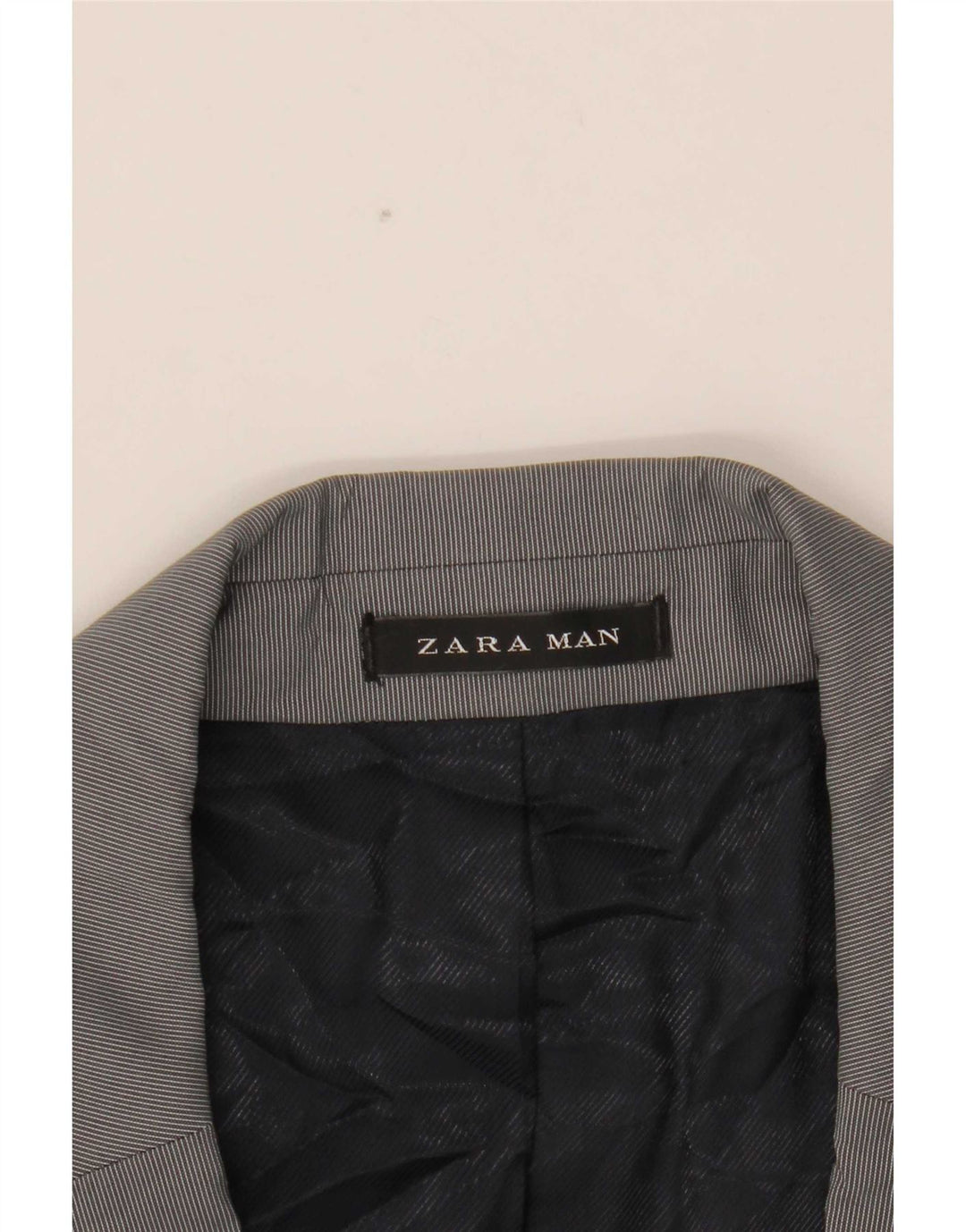 Giacca blazer da uomo a 2 bottoni Zara EU 54 XL poliestere gessato grigio