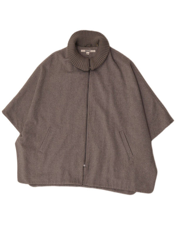 Cappotto a mantella da donna Dkny UK 6 XS in lana grigia