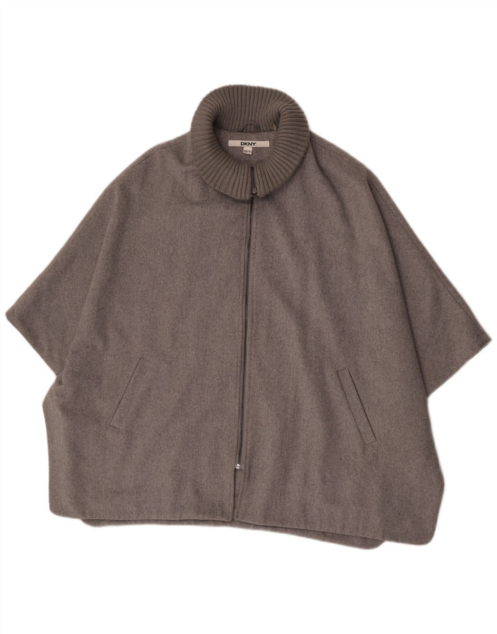 Cappotto a mantella da donna Dkny UK 6 XS in lana grigia