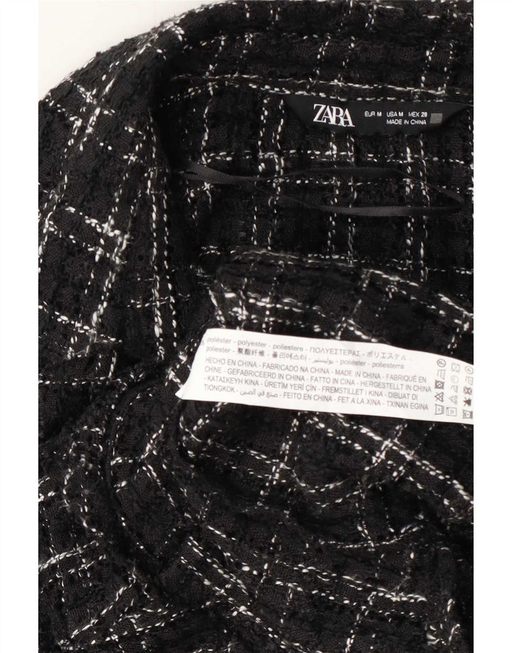 Camicia da donna Zara UK 12 Poliestere scozzese medio nero
