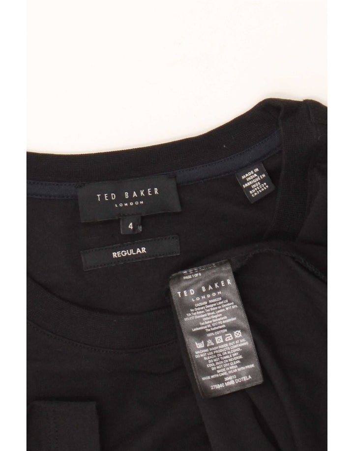 T-shirt da uomo vestibilità regolare Ted Baker taglia 4 grande cotone nero