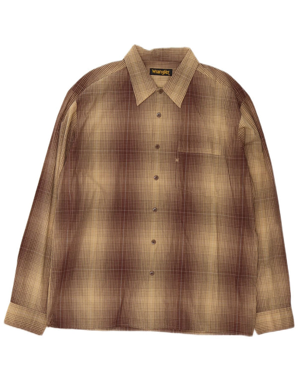 Camicia da uomo Wrangler XL in cotone a quadri marrone