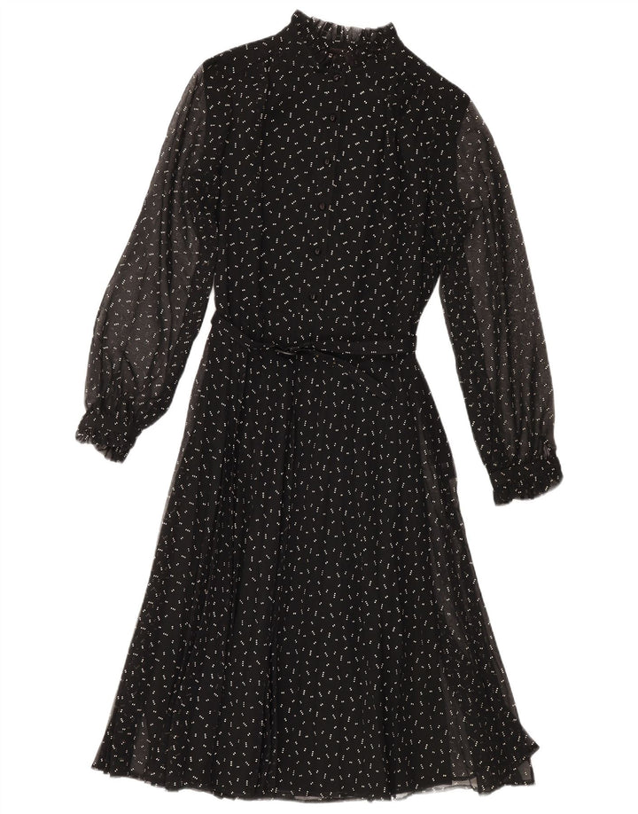 Abito lungo da donna a maniche lunghe MARKWALD EU 36 piccolo poliestere maculato nero