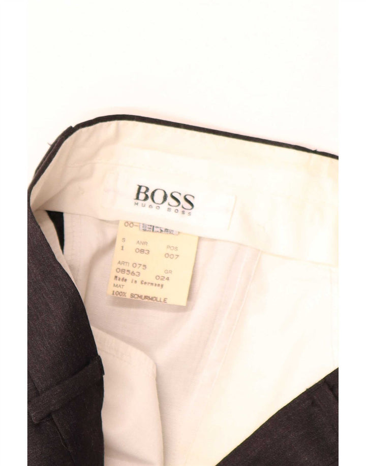 Pantaloni da abito con pegging da uomo Hugo Boss W34 L30 in lana nera
