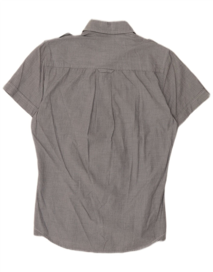 Camicia militare a maniche corte da uomo Calvin Klein in cotone grigio medio