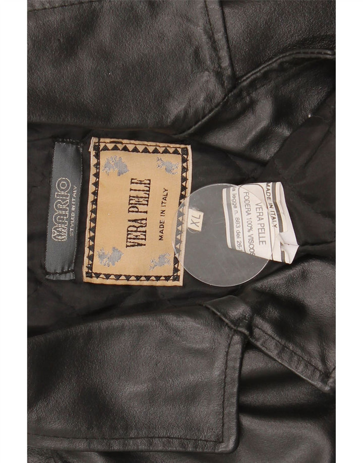 Giacca in pelle vintage da uomo UK 42 XL in pelle nera