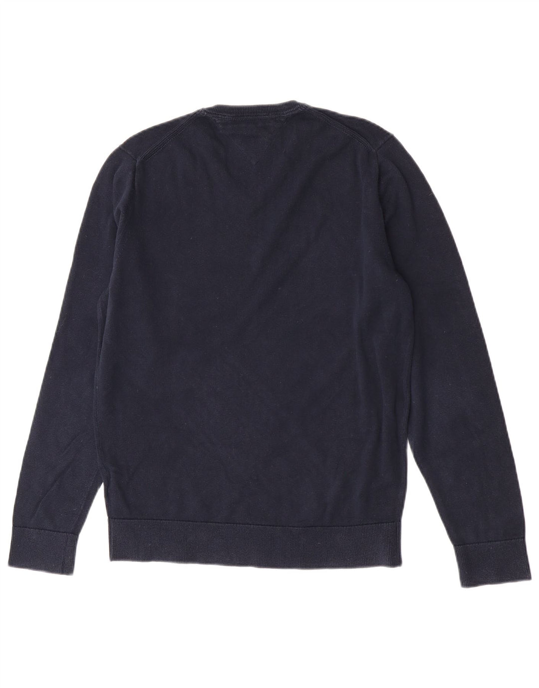 Maglione maglione con scollo a V da uomo Tommy Hilfiger cotone medio blu navy