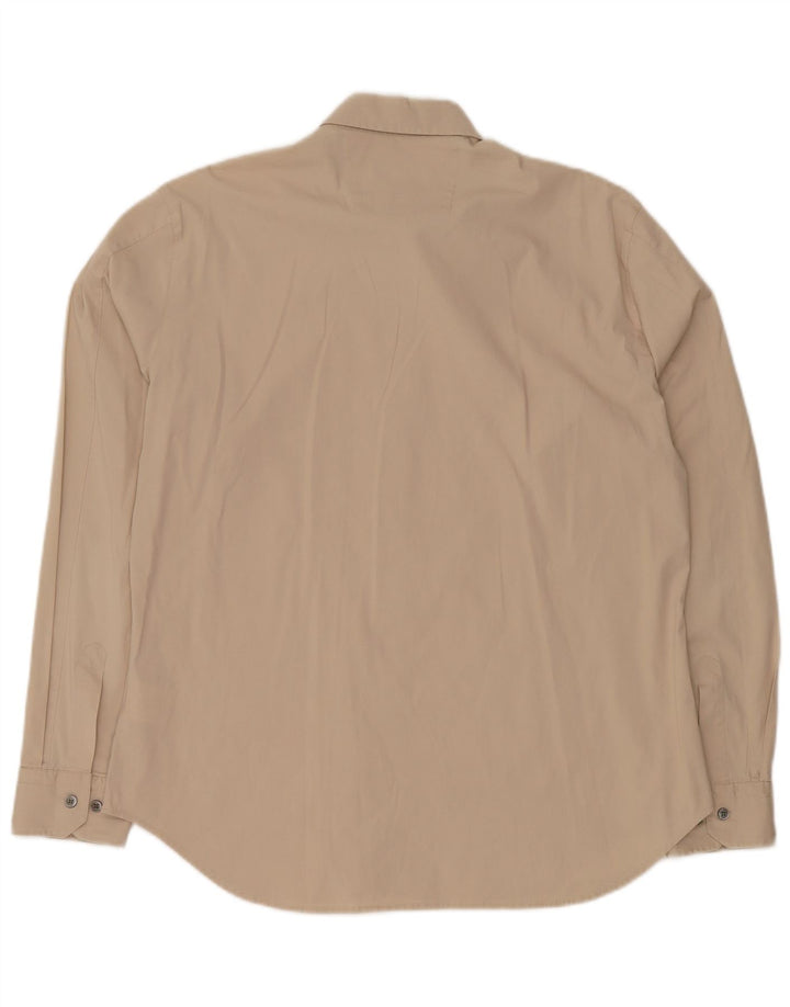 Camicia da uomo HUGO BOSS Large in cotone beige