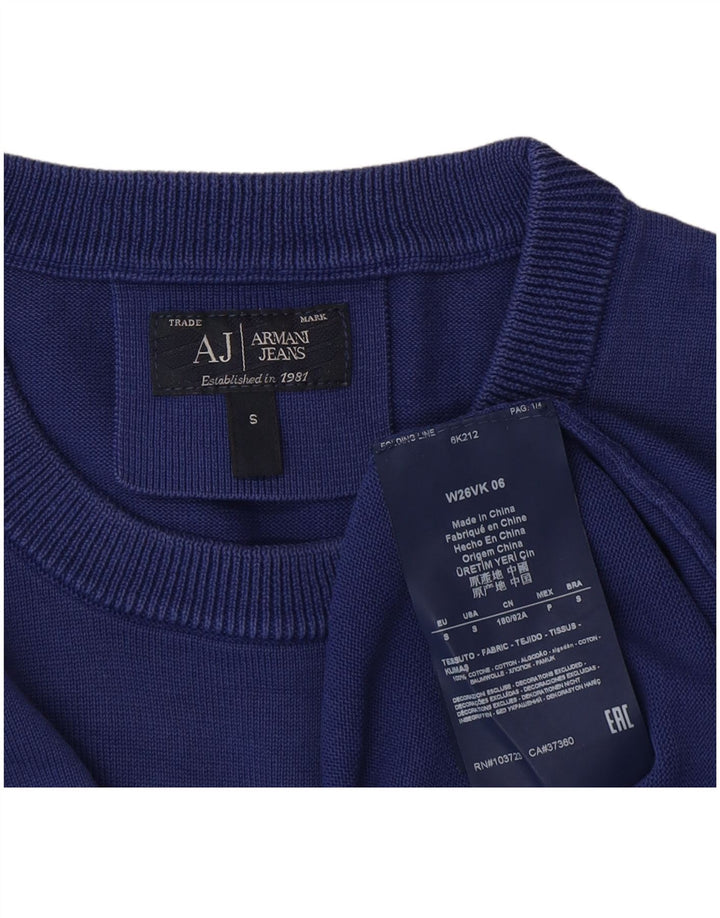 Armani Jeans Uomo Maglione Girocollo Maglione Piccolo Cotone Blu