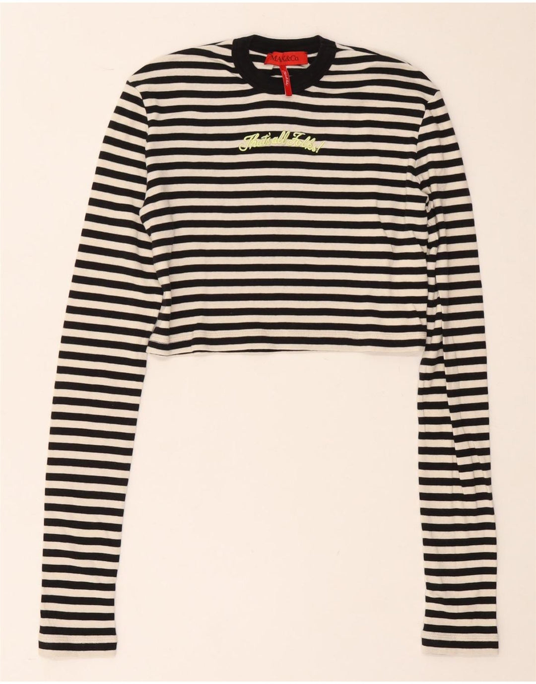 Max & Co. Top grafico da donna a maniche lunghe UK 12 medio a righe nere