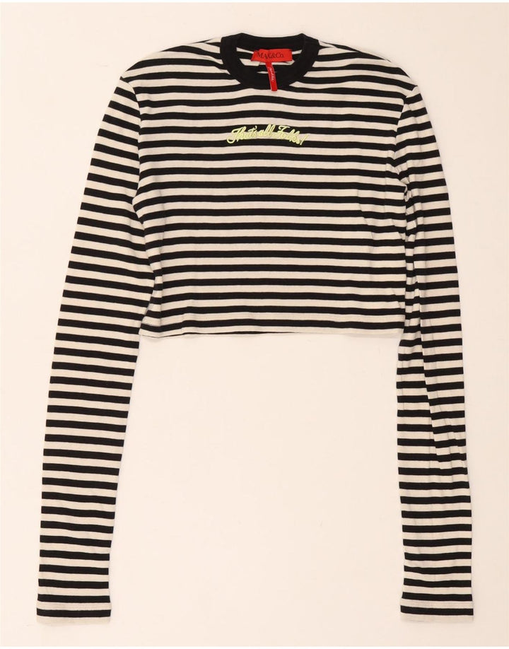 Max & Co. Top grafico da donna a maniche lunghe UK 12 medio a righe nere