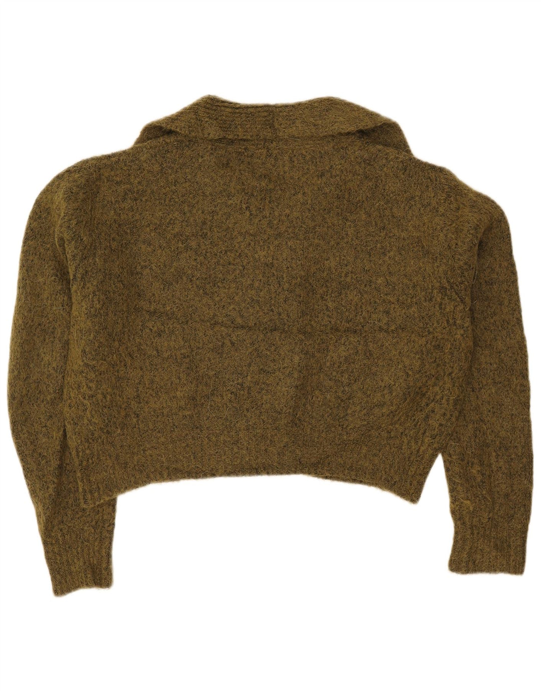 Maglione cardigan corto oversize da donna Zara UK 14 medio kaki screziato