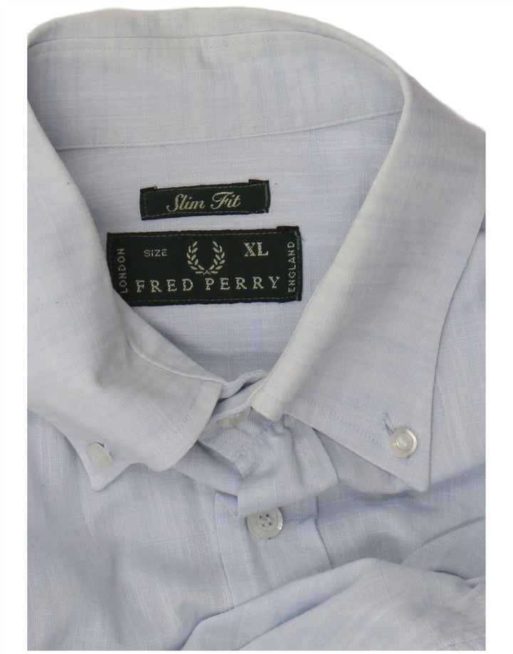 Camicia slim fit da uomo Fred Perry XL blu