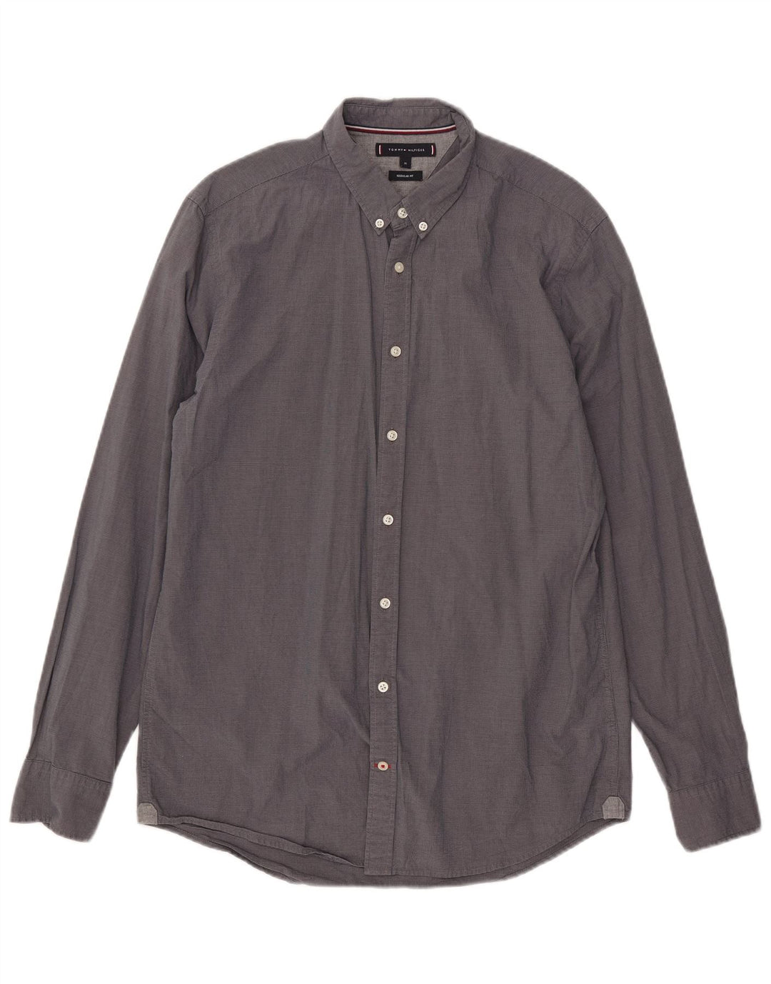 Camicia da uomo Regular Fit Tommy Hilfiger in cotone grigio medio