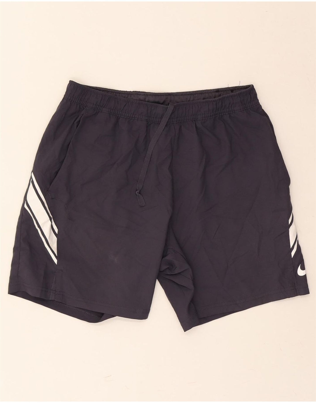 NIKE Womens Dri Fit Sport Shorts Medium Navy Blue Polyester Vintage Nike and Second-Hand Nike from Messina Hembry 