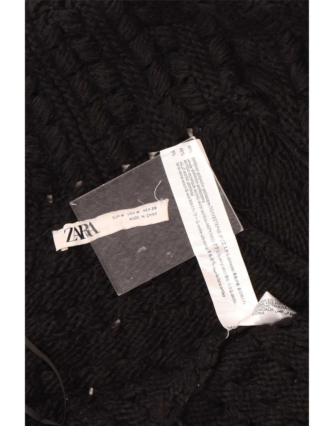 Maglione cardigan aperto oversize lungo da donna Zara UK 14 medio nero