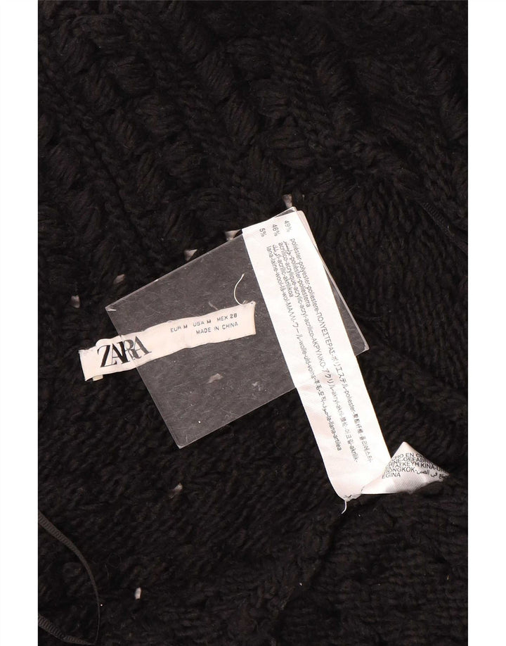 Maglione cardigan aperto oversize lungo da donna Zara UK 14 medio nero