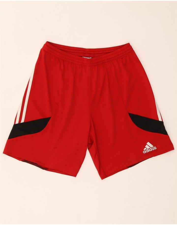Pantaloncini sportivi Adidas Climalite da uomo piccoli in poliestere color block rosso