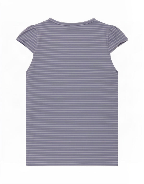 T-shirt da donna Benetton Top UK 12 Cotone a righe blu medio
