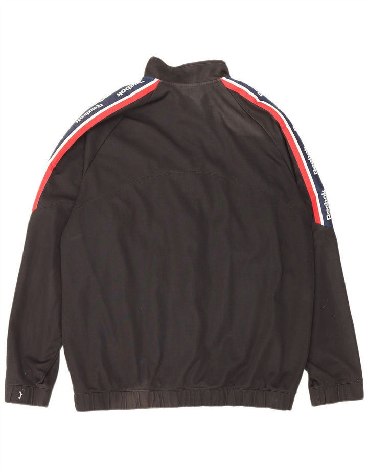 Giacca da ginnastica Reebok da uomo con grafica, grande, in cotone color block nero