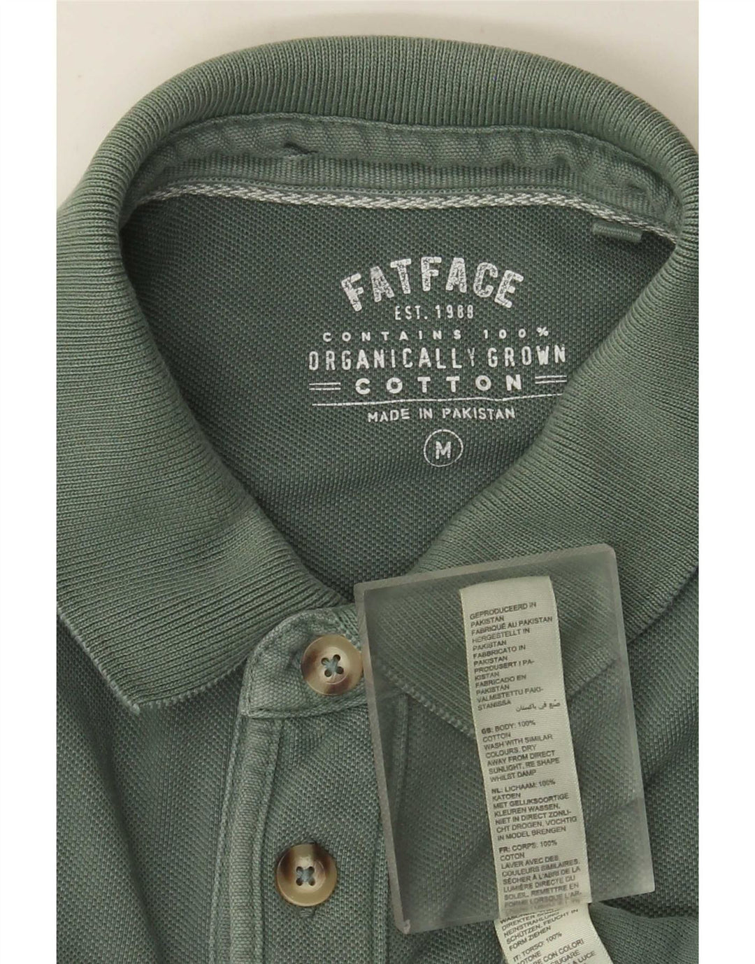 Polo da uomo Fat Face in cotone verde medio