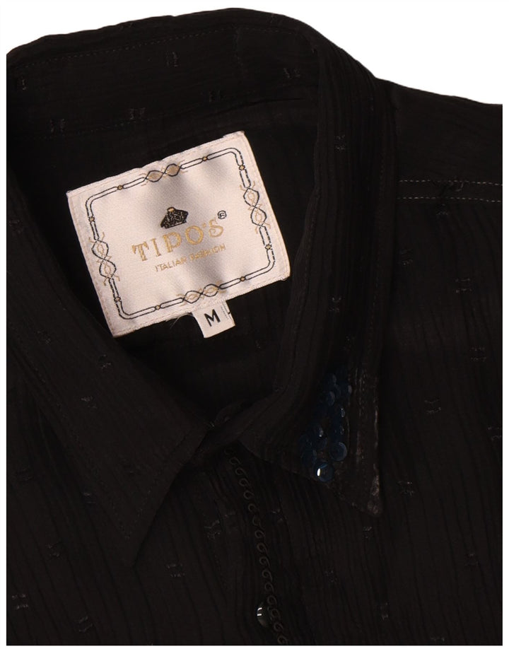 Camicetta camicia da donna Tipo' S UK 14 gessato medio nero