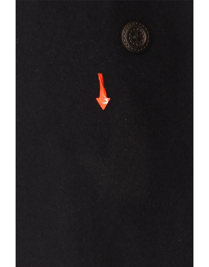 Cappotto doppiopetto sherpa vintage da uomo UK 36 piccolo blu navy