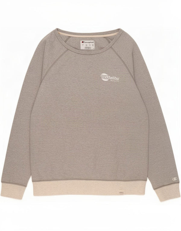 Felpa da donna Champion UK 14 Large in cotone grigio screziato