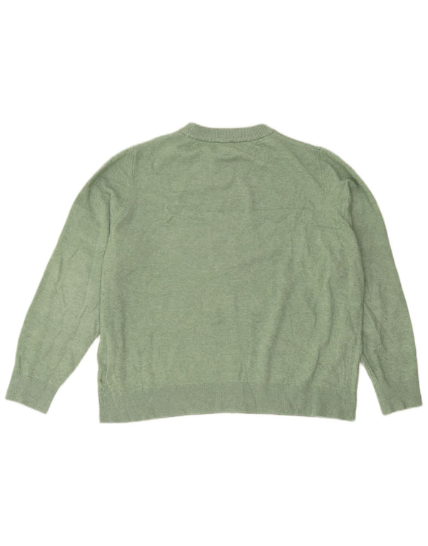 Maglione maglione girocollo oversize da donna Marks & Spencer UK 16 grande verde