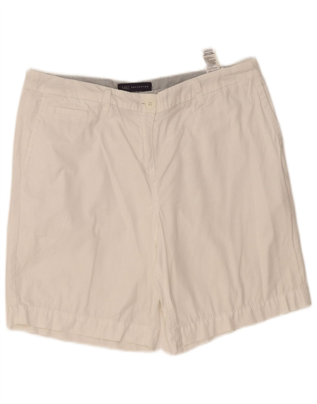 Pantaloncini chino da donna Marks & Spencer UK 12 medi W34 cotone bianco