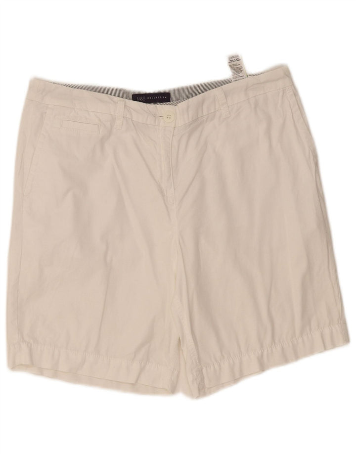 Pantaloncini chino da donna Marks & Spencer UK 12 medi W34 cotone bianco
