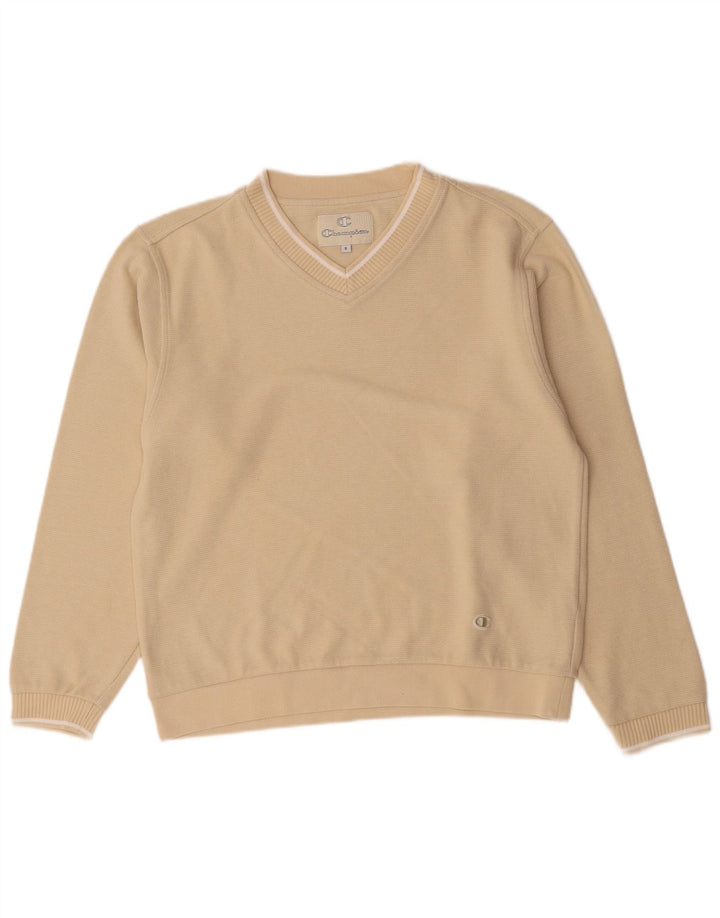 Maglione da uomo con scollo a V Champion piccolo in cotone beige