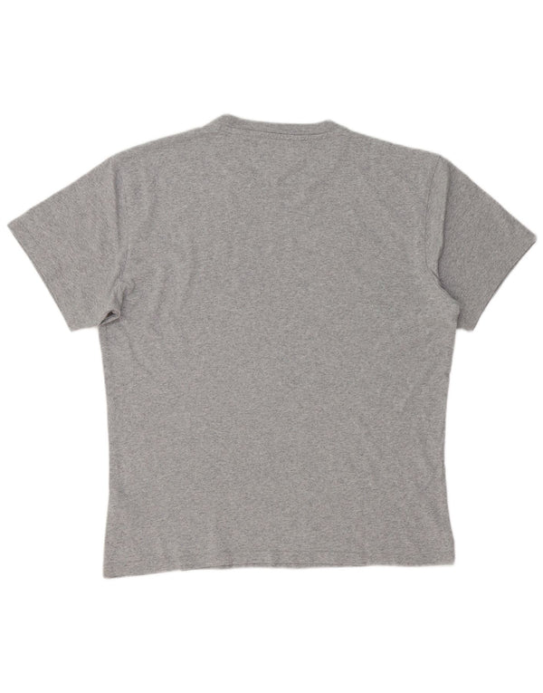 TOMMY HILFIGER T-shirt grafica da uomo Top grande in cotone grigio