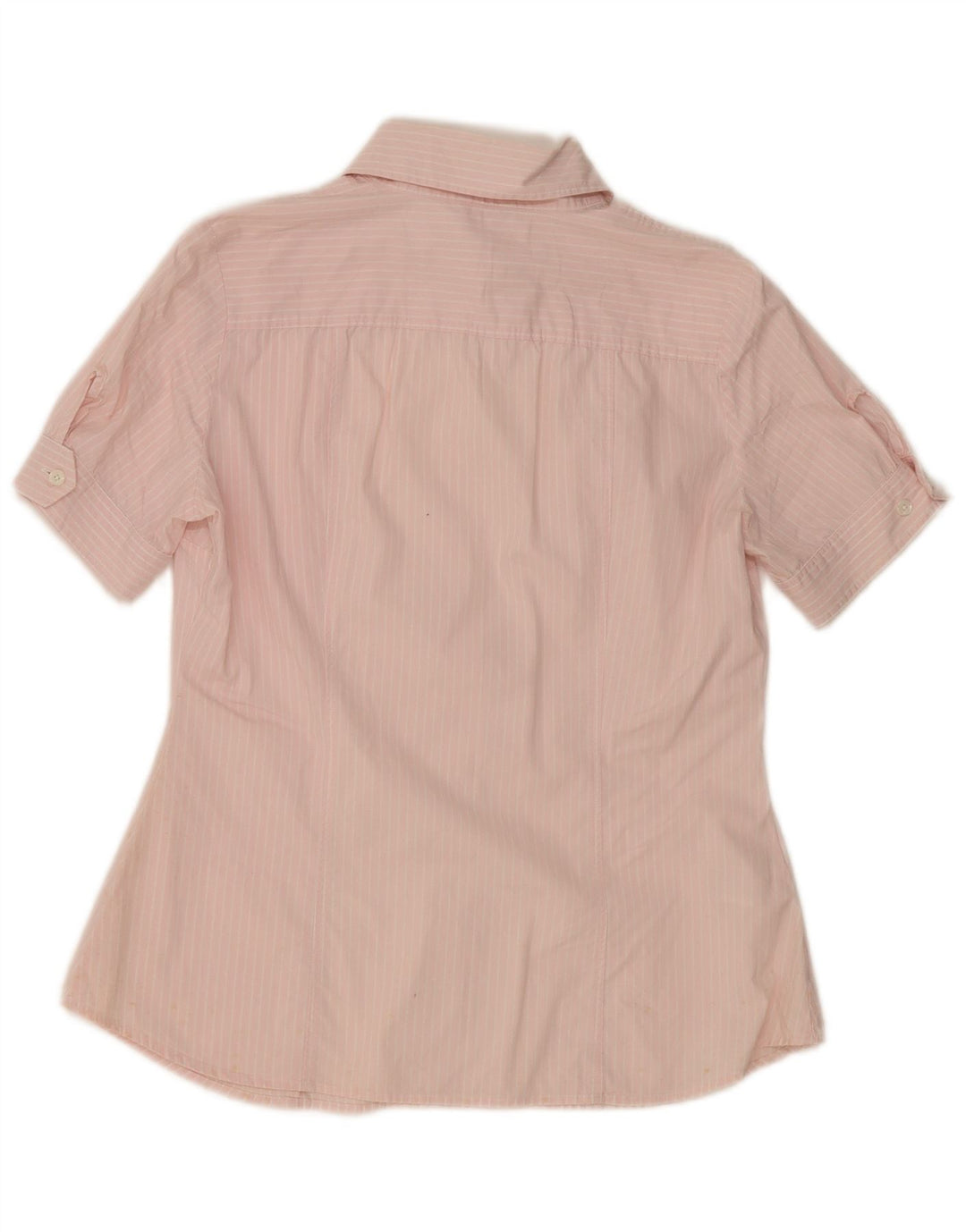 Camicia a maniche corte da donna BENETTON UK 16 grande gessato rosa