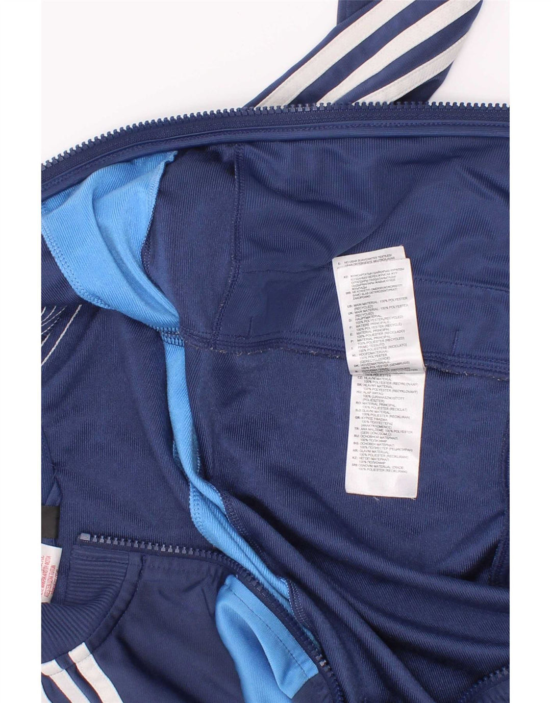 Giacca da tuta da ragazzo Adidas 5-6 anni in poliestere color block blu navy