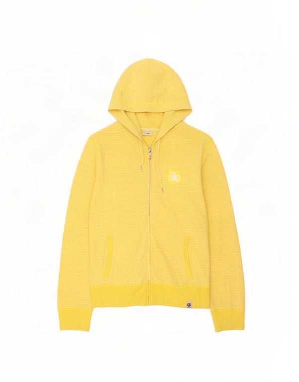 Maglione con cappuccio e zip da donna Converse UK 14 Cotone gessato giallo medio