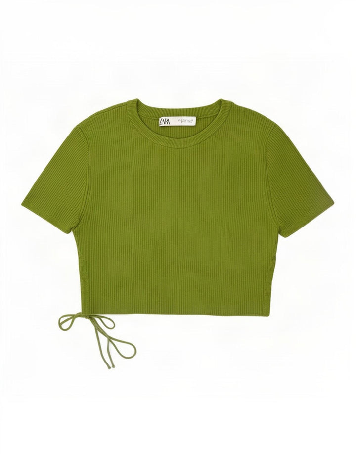 Top corto da donna Zara UK 12 verde medio
