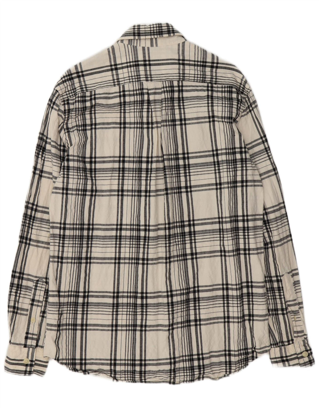 Camicia Zara da uomo in flanella dalla vestibilità comoda, cotone a quadri bianco sporco medio
