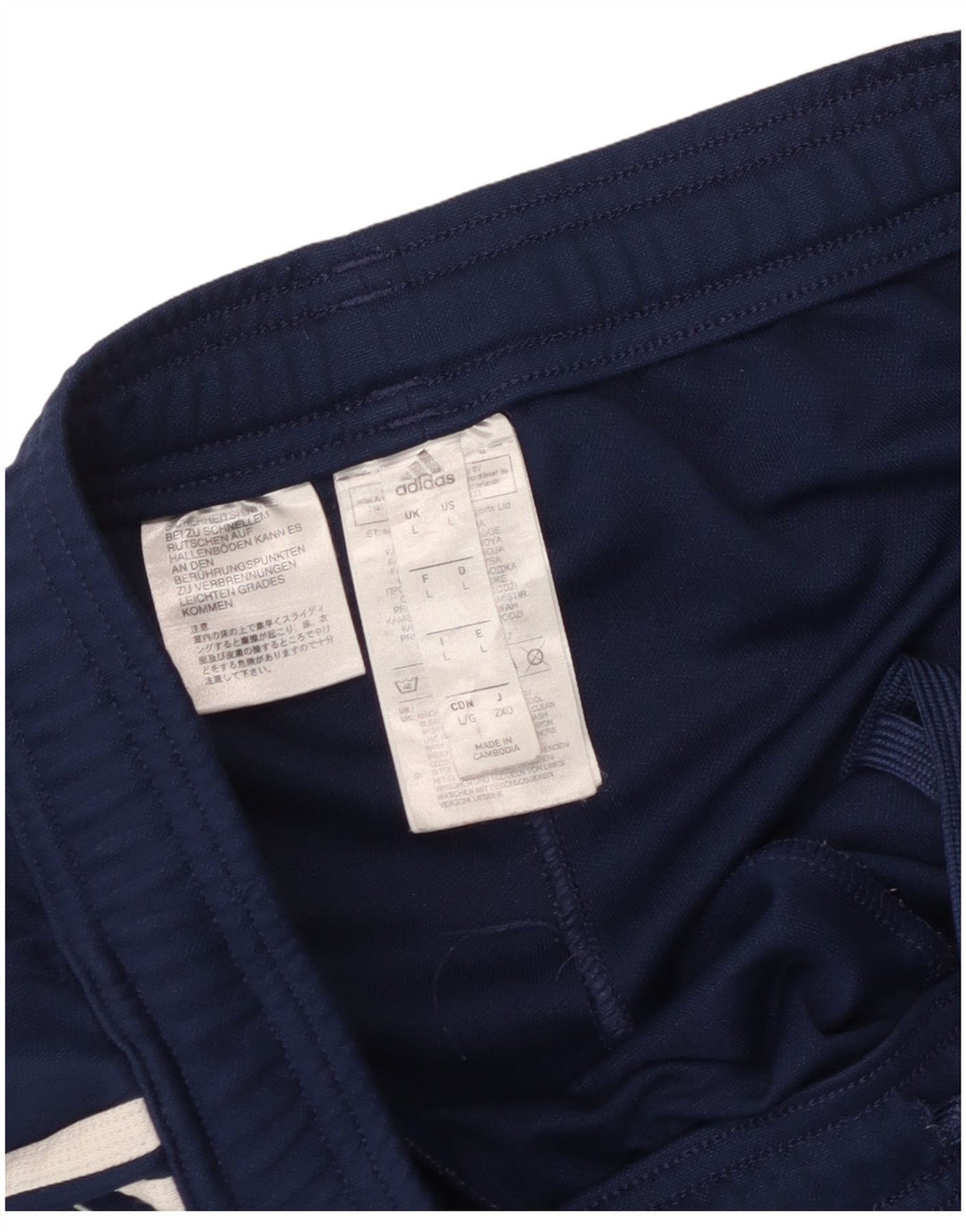 Pantaloni da tuta da uomo Adidas Large in poliestere blu navy