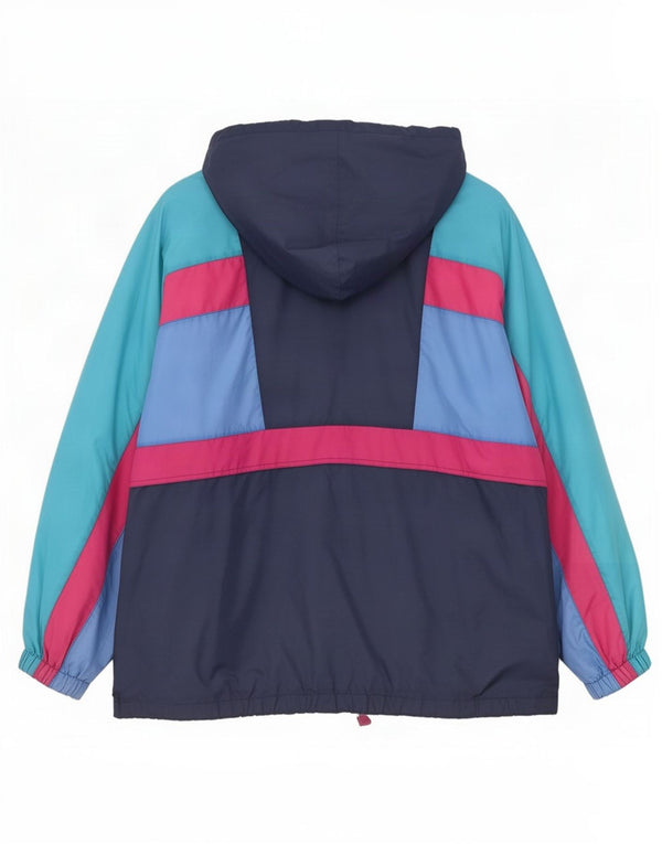 Giacca da ginnastica vintage da uomo con cappuccio 2XL multicolore a blocchi di colore