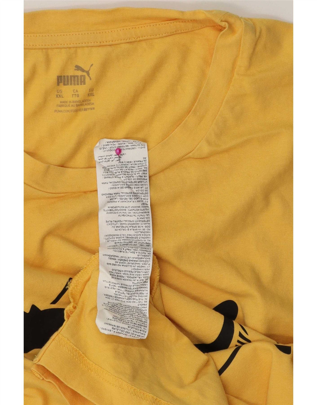 T-shirt grafica da uomo Puma Top 2XL cotone giallo