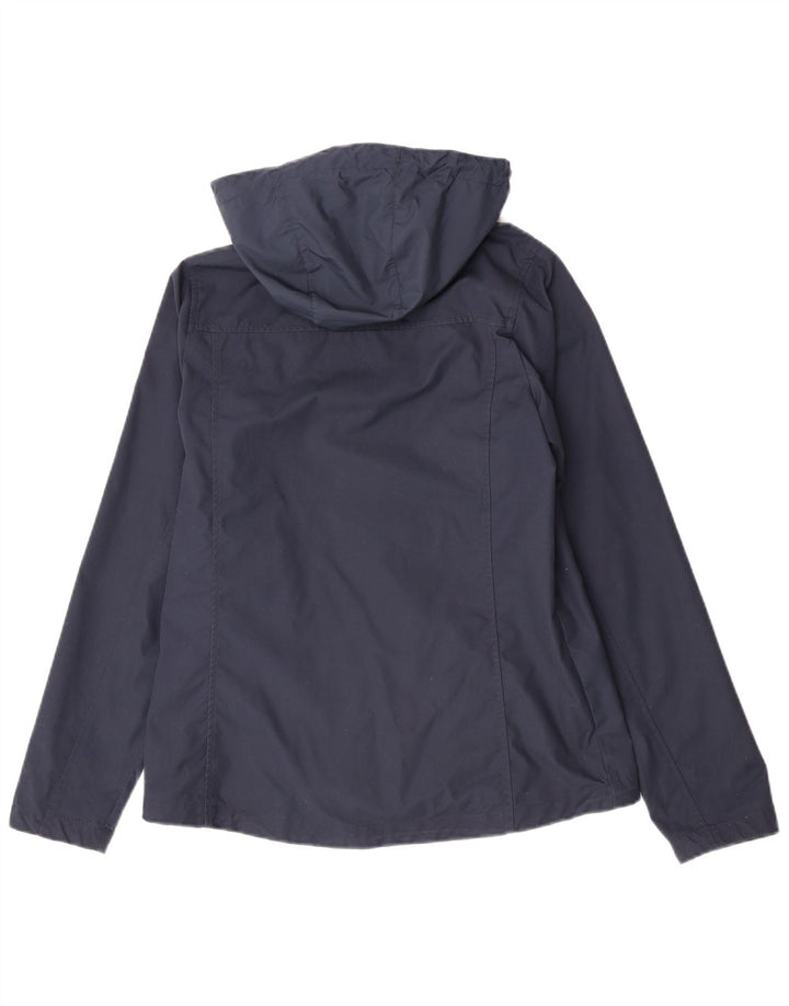 Giacca a vento con cappuccio da donna Jack Wolfskin UK 12 medio blu navy