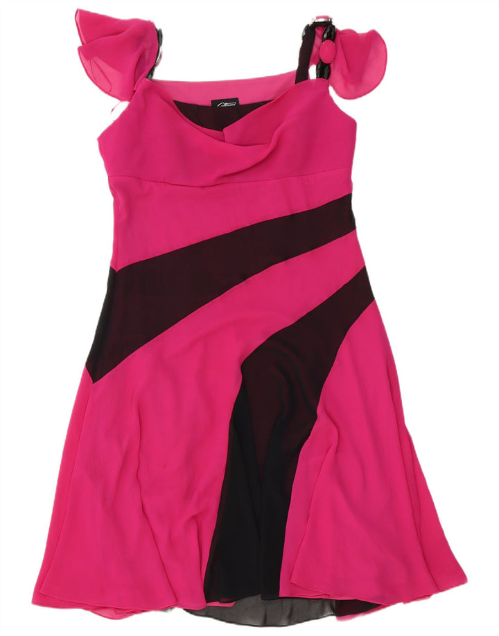 Abito a trapezio da donna Gattinoni IT 48 XL Poliestere color block rosa