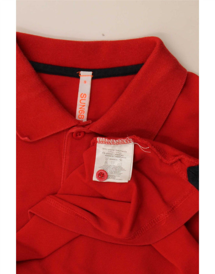 Polo da uomo Sun68 piccola rossa in cotone