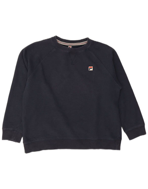 Felpa da donna Fila Maglione UK 16 Large Blu Navy in cotone
