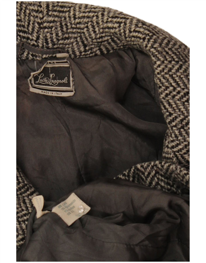 Giacca blazer da donna Luisa Spagnoli UK 12 Grigio medio a spina di pesce