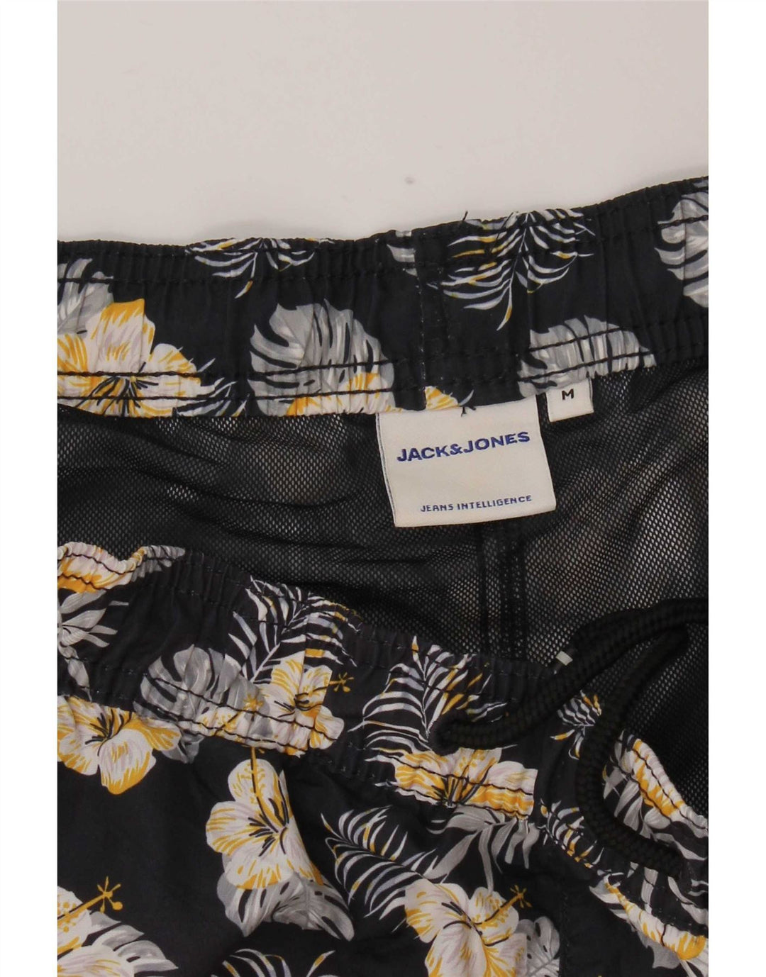 Pantaloncini da bagno da uomo Jack & Jones medio poliestere floreale blu navy